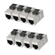 8 Packs CAT 6a Keystone Jacks, RJ45 Couplers Female to Female Straight Shielded