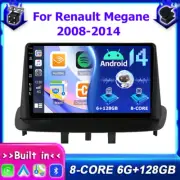 For Renault Megane 2008-2014 Android 14 CarPlay Car Stereo Navi Head Unit GPS BT