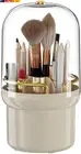 Makeup Brush Holder, 360° Rotating Makeup Brush Organizer with Lid, Dustproof Co