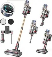 Cordless Vacuum Cleaner, 40Kpa Vacuum Cleaners for Home, Max 50Mins Runtime, Anti-Tangle Stick Vacuum, LED Screen, 1.5L Dust Cup, Rechargeable Lightweight Vacuum for Hardwood Floor, Carpets, Pet Hair