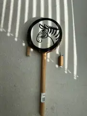 Hand Spin African Monkey Drum Double Sided Percussion Rattle Instrument