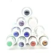 Gemstone Roller Ball-5pcs Beautiful Natural Thick Glass Perfume Roll On Bottles