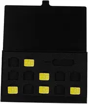 AUTSUPPL Alloy Shell Memory Card Case 12 Slots Sim Card Holder Mini Date Case Slots Data Container Wallet