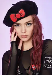 [Dolls Kill x Hello Kitty] Cupcake Chaos Bow Beret