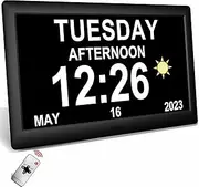 ACDOKE Digital Calendar Day Clock, 12 Alarm Clocks for Memory Loss Elderly Seniors Dementia Alzheimers, 8 Themes/6 Display Effects