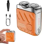 R-12 Luggage Electric Shaver, Mini Shavers for Men, Beard Shaver Mini and Portable Suitcase Design, Electric Mini Portable Razor,USB Rechargeable One-Button Long Lasting for Home Travel(Orange)