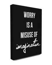 Stupell Worry is a Misuse Typography Canvas Wall Art