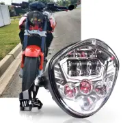 7" Motorcycle LED Headlight Hi/Lo Beam Red DRL w/ Bracket For Aprilia Cafe Racer