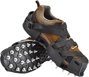 [Generic] Walk Traction Cleats,32-Spikes Ice Snow Grips for Ice Fishing | Hiking Spikes Winter for Boots and Shoes, for Men, Women, and Youth