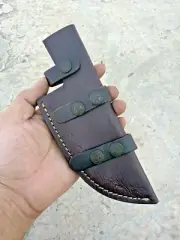 Fixed Blade Knife Genuine Leather Sheath Scout Camping Hunter Knife Case EDC