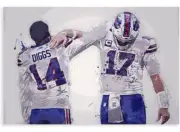Josh Allen Stefon Diggs Buffalo Bills Football 12.75”x19” Canvas Wall Art Poster