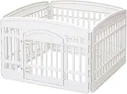 Jade Deals Foldable Dog Playpen with Double Lock Gate – 35.82x35.82x23.62in Indoor Plastic Pet Fence with Anti-Slip Base for Small and Medium Pets