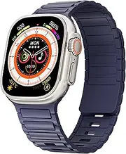 Magnetic Bands for Apple Watch Ultra/2 Band 49mm 46mm 45mm 44mm 42mm iWatch band 42mm 41mm 40mm 38mm Women Men,Soft Silicone Strap Sport Loop Bracelet Wristbands for Apple Watch Series 10 9 8 7 6 5 4 3 2 SE 2nd