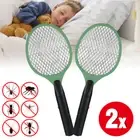 2X Electric Bug Zapper Tennis Racket Mosquito Fly Swatter Insects Handheld