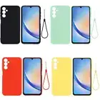 F Samsung Galaxy A25 5G SM-A256U Easy to Install Slim Silicone Case With Lanyard