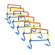 6 Pack Multicolor Agility Hurdles 4 Height Adjustable Speed Training Hurdles