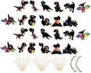 2 Sets Dinosaur Scratch Painting Dinosaur Scratch Cards Cards Cartoon Scratchboard Scratch Cards Art Craft Scratch Cards Art Kit Scratch Paintings Paper