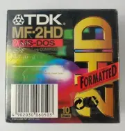 10 Floppy Disk TDK MF-2HD MS-DOS for ibm ps-2 &compatibles mint Sealed