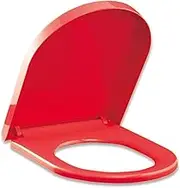 Toilet Seat Ideal Standard Soft Close Toilet Seat with Quick Release for Easy Clean, Durable Toilet Seats for Bathroom, Top Fixing, D Shaped Toilet Lid (Color : Red, Size : OneSize)
