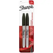 Sharpie Permanent Markers Black Fine Point 2 Count Pack Of 1 Quick Drying Ink