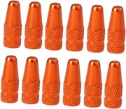 Yardwe 12pcs Valve Cap Air Bike Wheel Tire Stem Caps Bike Tire Cap Tire Valve Extension Covers Universal Fit for Cars Suvs Bike and Trucks Rim Stickers for Car Tire Air Cap Orange