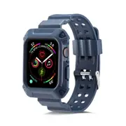 Silicone Integrated Anti-Fall Armor Strap For Apple Watch 5 & 4 40mm(Blue)
