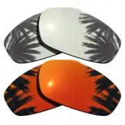 Silver&Orange Red Replacement Lenses for-Costa Del Mar Fathom Polarized