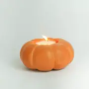 Terra Cotta Pumpkin Candle Holder – Tealight & Incense Cone Burner – Rustic Home