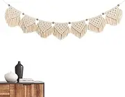 Macrame Wall Decor | Tassel Tapestry Crochet | Wall Art Fringe Banner | Handwoven Macrame Tapestry | Bohemian Woven Macrame Tapestry for Wedding, Housewarming