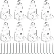 GTILE 24 Pieces 1 Inch Hold Down Brackets Clear Blinds Hooks Blind Holder, Plastic Blinds Hooks Bottom Rail Hold Clips Replacements for Wooden and Artificial Wooden Blinds and Pleated Curtain (Clear)