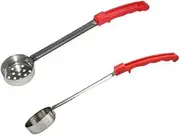 Veulrn Stainless Steel Pizza Sauce Spoon Pizza Spread Ladle Serving Spoon with Long Handle Kitchen Baking Tool 2 Ounce
