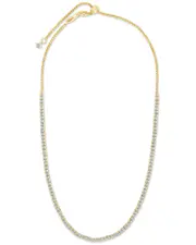 Sterling Forever 14K Plated CZ Mirabell Adjustable Tennis Necklace