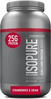 Zero Carb Protein Powder, 100% Whey Protein Isolate, Flavor Strawberries & Cream