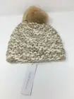 NWT BCBGeneration Women's Color Light Brown / white Pom Pom Beanie Hat