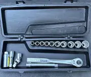 Rare Sears Craftsman USA Nos 1/2” Drive V Series Ratchet Socket Set SAE In Case
