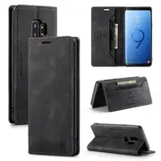 SupRShield For Samsung Galaxy S9+ /S9 Plus Case RFID Blocking Retro Flip Premium Leather Card Holder Wallet Cover - Black