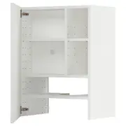 METOD wall cb f extr hood w shlf/door, white/Stensund white, 60x80 cm