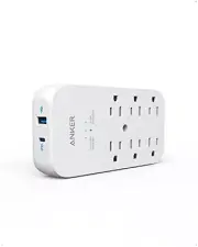 Anker Outlet Extender and USB Wall Charger, 6 Outlets and 2 USB Ports, 20W USB C