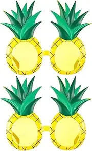 Hawaiian Sunglasses | 2 Pairs Beach Sunglasses - Hawaiian Tropical Pineapple Eyewear Parties Favors Booth Props for Pool Beach