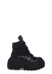 [DARKER WAVS] Crossfade High Top Platform Sneakers - Black