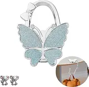 [Le Vechtoo] Under Table Top Cute Purse Bag Backpack Travel Hook Women's Handbag Desk Instant Hanger Foldable Mobile Pocketbook Holder Magnet Portable Decorative Bling Clip Light Restaurant Bar Office Gadget Gift