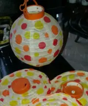 Set of 3 LED Light up Battery Chinese Paper Lanterns 8" Orange Ships from USA