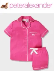 BNWT PETER ALEXANDER GIRLS KIDS SATIN PJ SET SIZE 12 (HOT PINK/LUREX) RRP $79.95