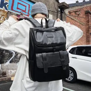 【MoonDy】格子包包 大學生後背包 雙肩包 後背包 書包 防水背包 黑色包包 復古包包 韓國包包 日系包包