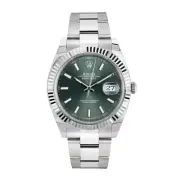 Rolex Datejust 41 Watch 41MM Green Roman Numerals Dial Stainless Steel