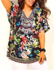 TS TAKING SHAPE plus size S-M / 18 Natural Seeing Green Top sparkle NWT rrp$130!