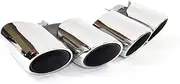 Muffler tip, 2018-2024 Compatible Compatible Compatible For Porsche Macan Exhaust Upgrade GTS Quad Sport TailTIP Black Tip Muffler Exhaust Header(S Silver)
