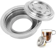 Reusable Coffee Pods Adapter, Stainless Steel Coffee Capsule Converter Holder, Compatible with Delonghi ENV135, GCA1, VertuoNext&POP, with Spoon and Brush (150ML)