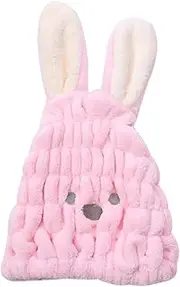 ELAYARD Hair Drying Hat Hooded Towels for Shower Cap Hair Bonnet Washcloths Microfiber Towels for Body Shower Caps Cartoon Rabbit Shaped Hat