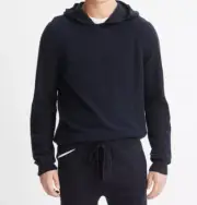 Vince Extra Fine Merino Wool Hoodie Men's L Coastal Blue Long Sleeve Pullover~